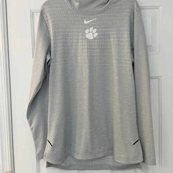Nike Clemson Tigers Gray Long Sleeve Hoodie Medium Team Authentics - Picture 1 of 3